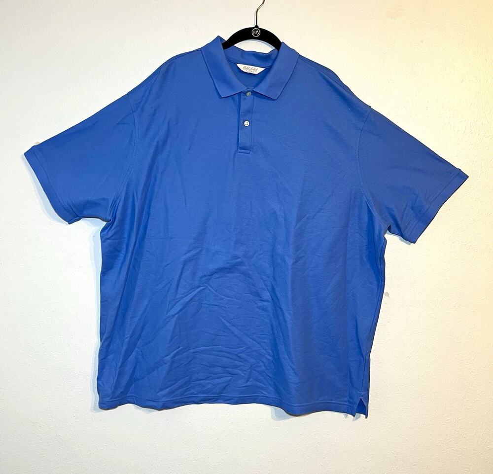 Roundtree & Yorke Gold Label Supima Cotton Blue Polo Shirt Men 2XB Big & Tall